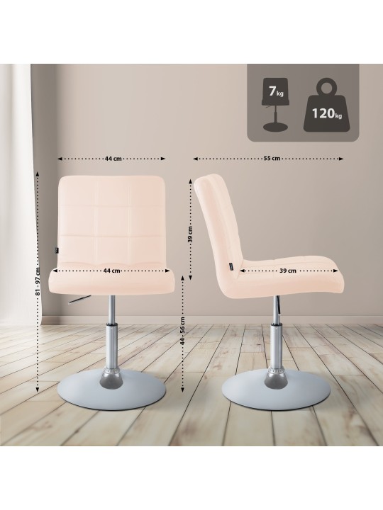 Chaise Ricky simili cuir, crème Chaise Ricky simili cuir, crème