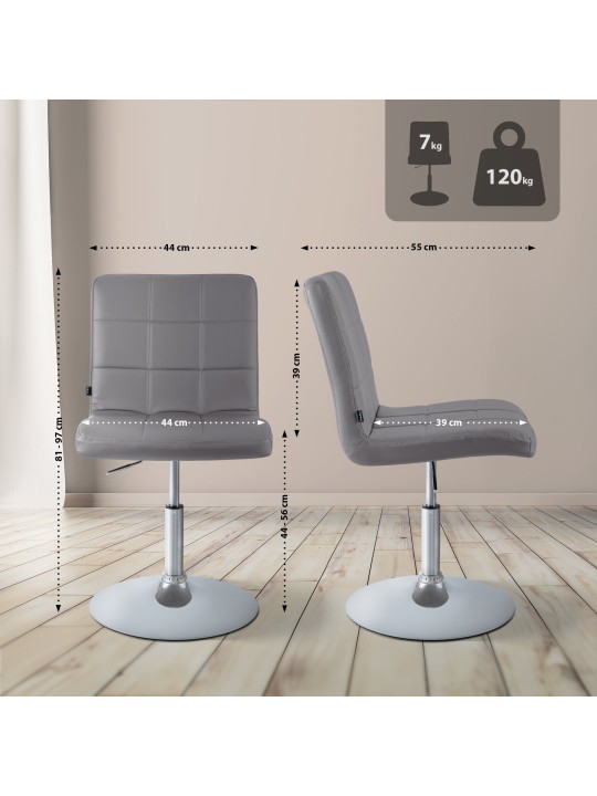 Chaise Ricky simili cuir, gris Chaise Ricky simili cuir, gris