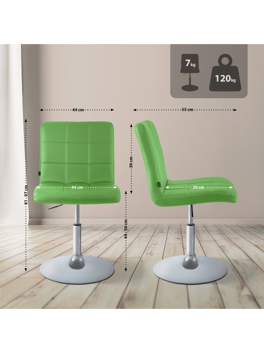 Chaise Ricky simili cuir, vert