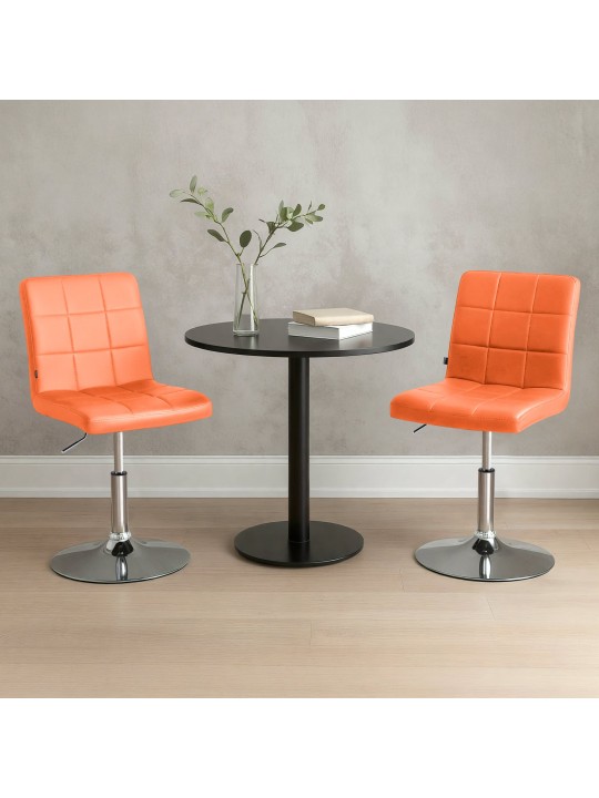 Chaise Ricky simili cuir, orange Chaise Ricky simili cuir, orange