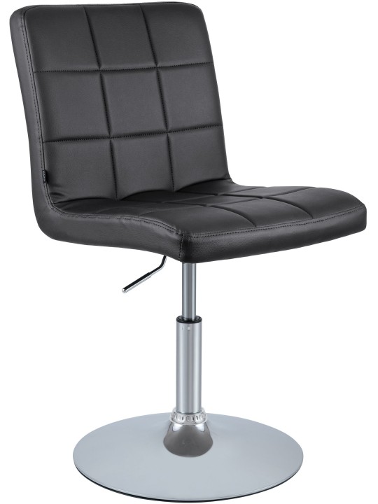 Chaise Ricky simili cuir, noir