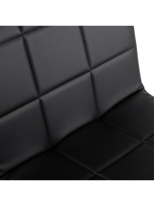 Chaise Ricky simili cuir, noir