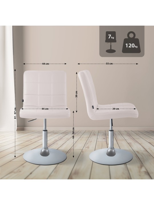 Chaise Ricky simili cuir, blanc Chaise Ricky simili cuir, blanc