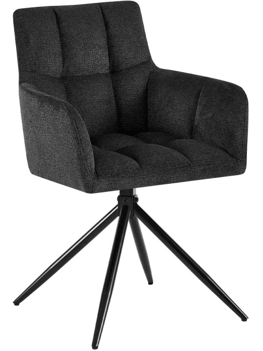 Chaise de salle à manger Jonah tissu, noir Chaise de salle à manger Jonah tissu, noir