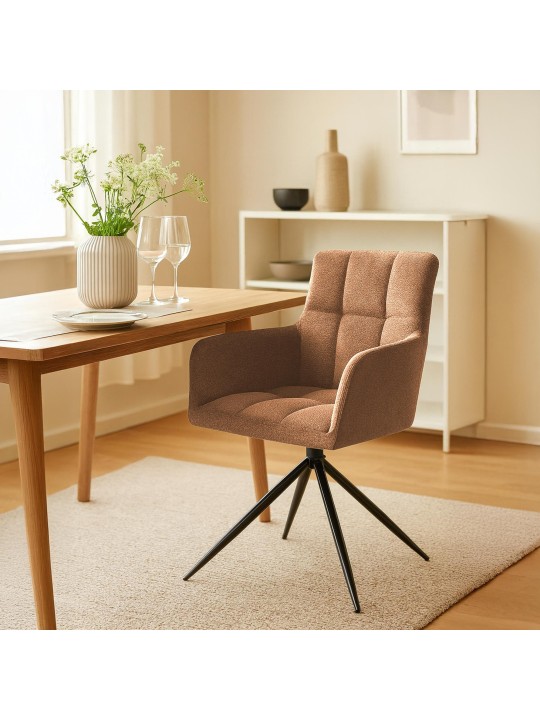 Chaise de salle à manger Jonah tissu, orange