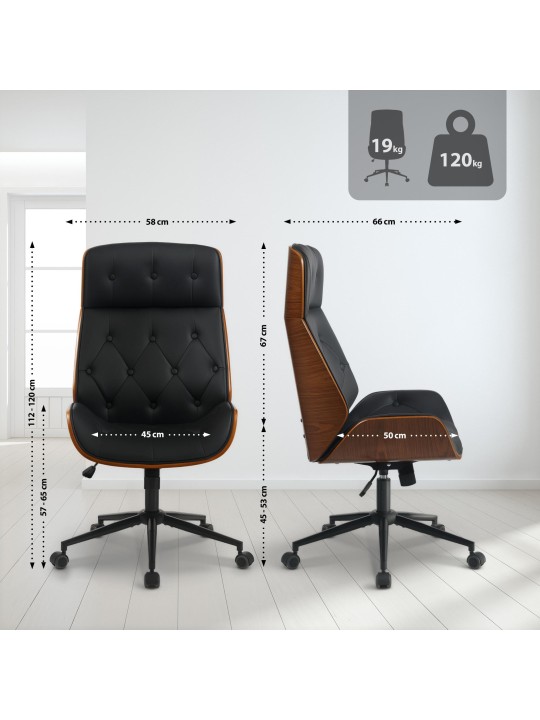 Chaise de bureau Martil noyer/, noir