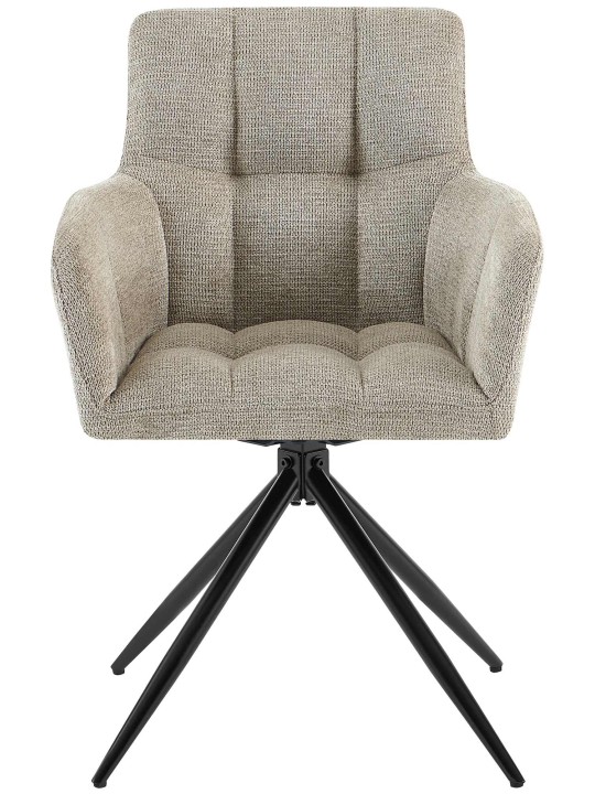 Lot de 2 chaises de salle à manger Jonah tissu, taupe