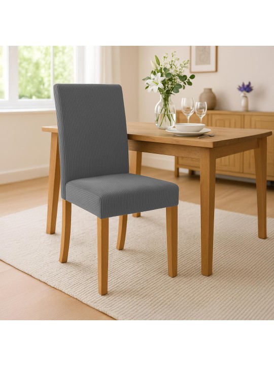 Chaise de salle à manger Ina Cord antique clair, gris