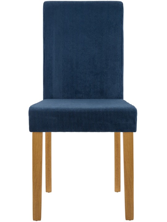 Lot de 2 chaises de salle à manger Ina Cord antique clair, bleu Lot de 2 chaises de salle à manger Ina Cord antique clair, bleu