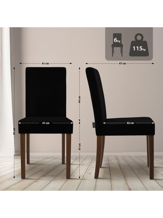 Chaise de salle à manger Ina Cord antique foncé, noir Chaise de salle à manger Ina Cord antique foncé, noir