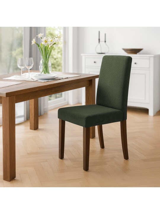 Chaise de salle à manger Ina Cord antique foncé, vert
