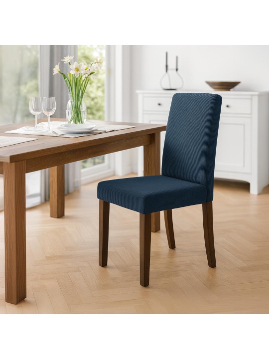 Chaise de salle à manger Ina Cord antique foncé, bleu Chaise de salle à manger Ina Cord antique foncé, bleu