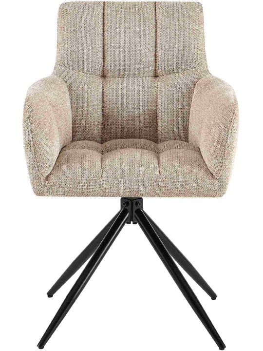 Lot de 2 chaises de salle à manger Jonah tissu, brun clair