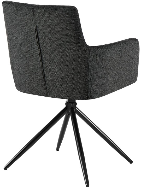 Lot de 2 chaises de salle à manger Jonah tissu, noir