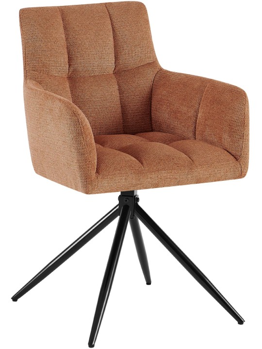 Lot de 2 chaises de salle à manger Jonah tissu, orange