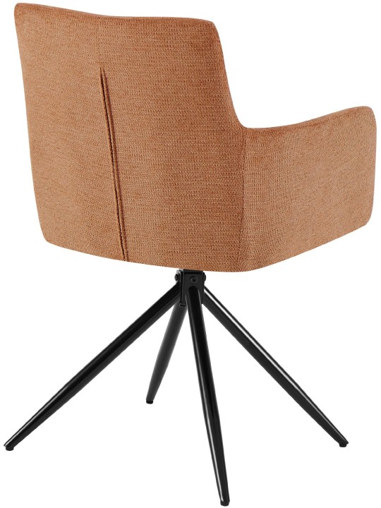 Lot de 2 chaises de salle à manger Jonah tissu, orange