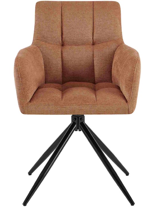 Lot de 2 chaises de salle à manger Jonah tissu, orange