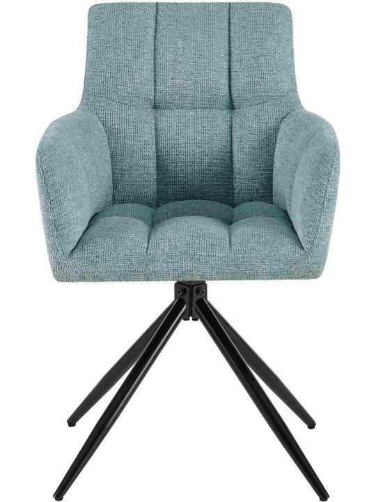 Lot de 2 chaises de salle à manger Jonah tissu, turquoise