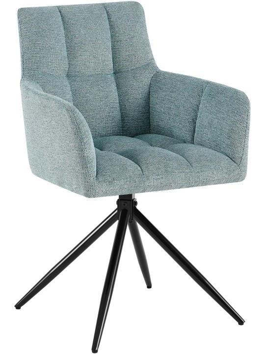 Lot de 2 chaises de salle à manger Jonah tissu, turquoise