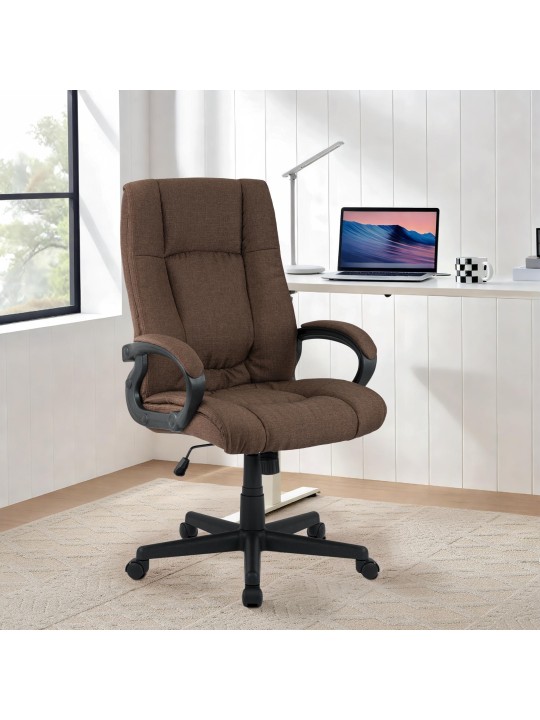 Chaise de bureau XL Sparta tissu, brun