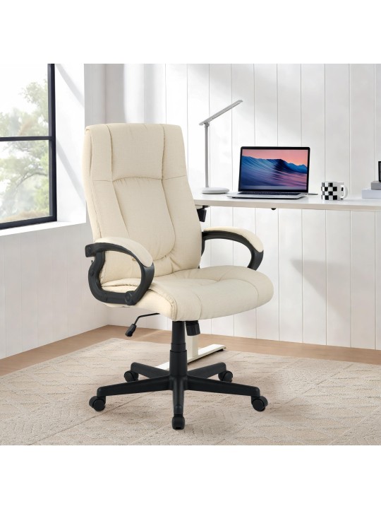 Chaise de bureau XL Sparta tissu, crème Chaise de bureau XL Sparta tissu, crème