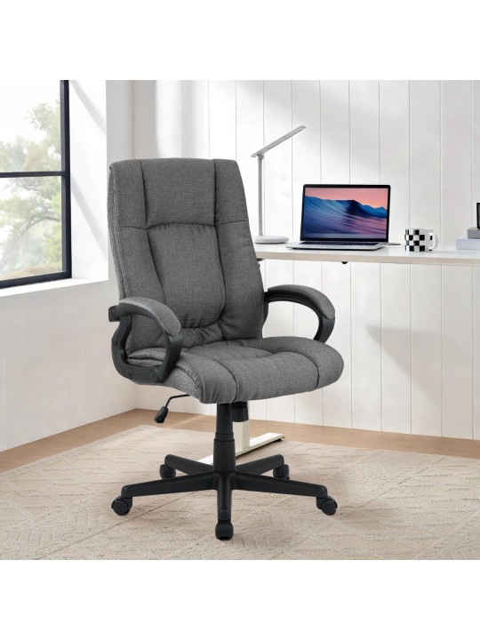 Chaise de bureau XL Sparta tissu, gris foncé
