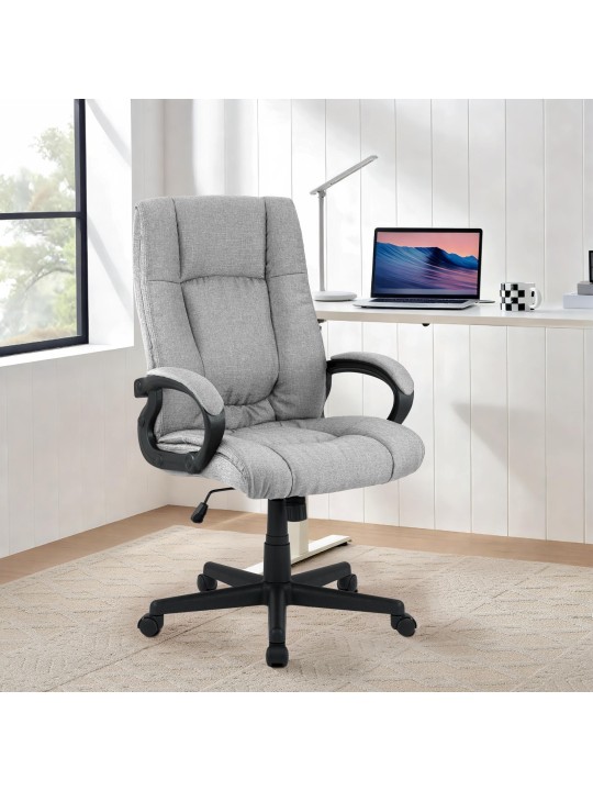 Chaise de bureau XL Sparta tissu, gris