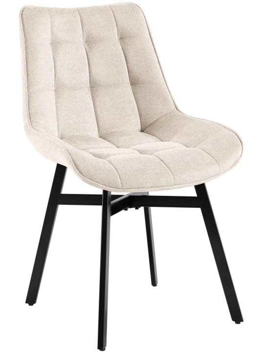 Chaise Colby en tissu, crème