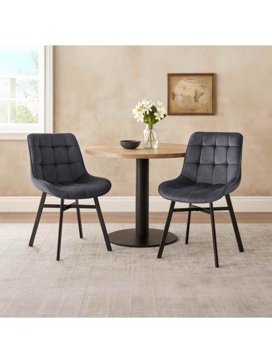 Chaise Colby Velours, gris foncé