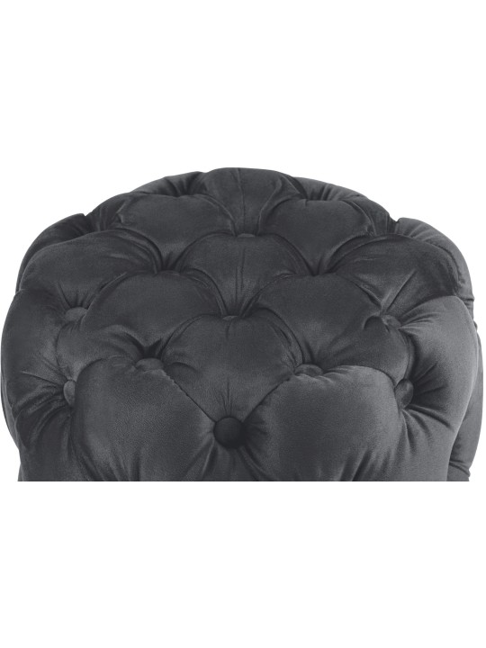 Tabouret Drancy Velours M, gris foncé