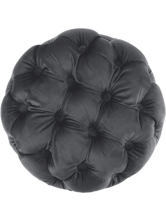 Tabouret Drancy Velours M, gris foncé