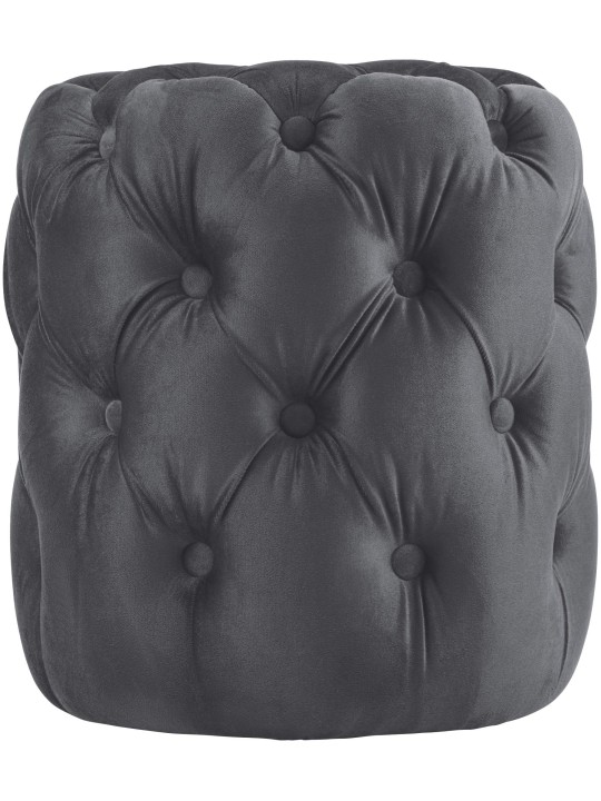 Tabouret Drancy Velours M, gris foncé