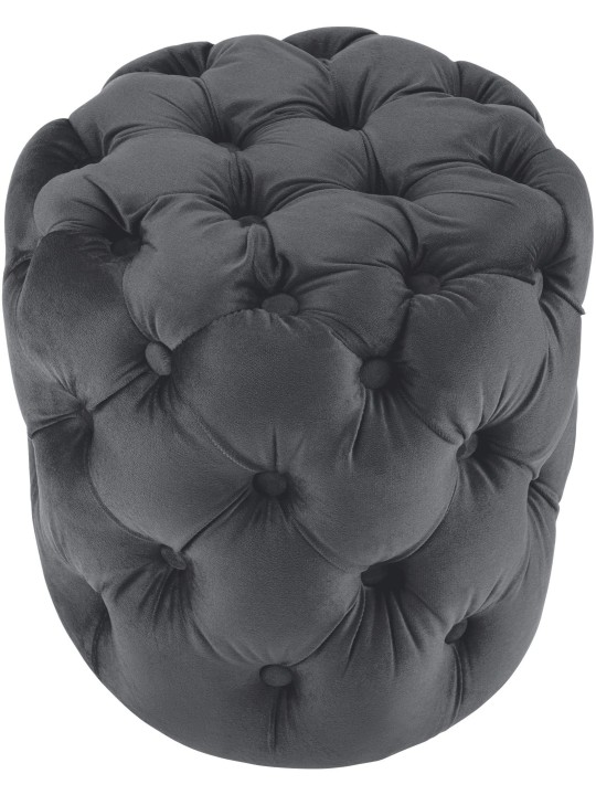 Tabouret Drancy Velours M, gris foncé