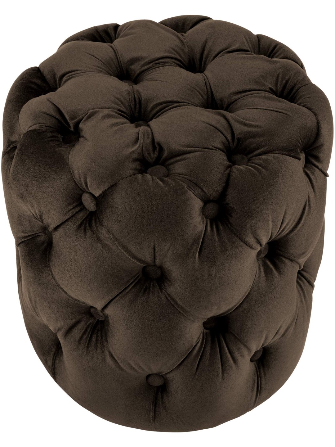 Tabouret Drancy Velours M, brun foncé