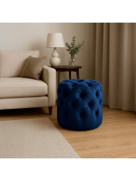 Tabouret Drancy Velours M, bleu