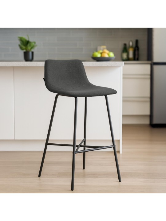Tabouret de bar Altona tissu, gris foncé