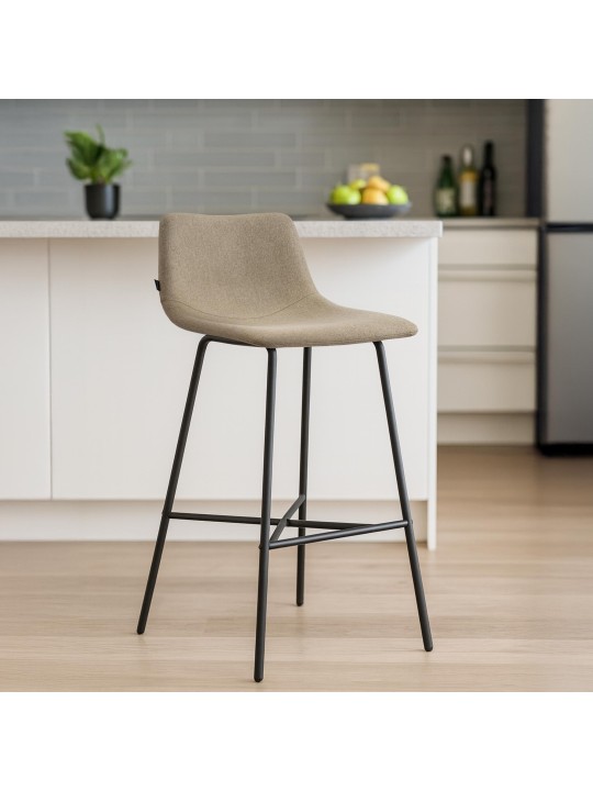 Tabouret de bar Altona tissu, taupe