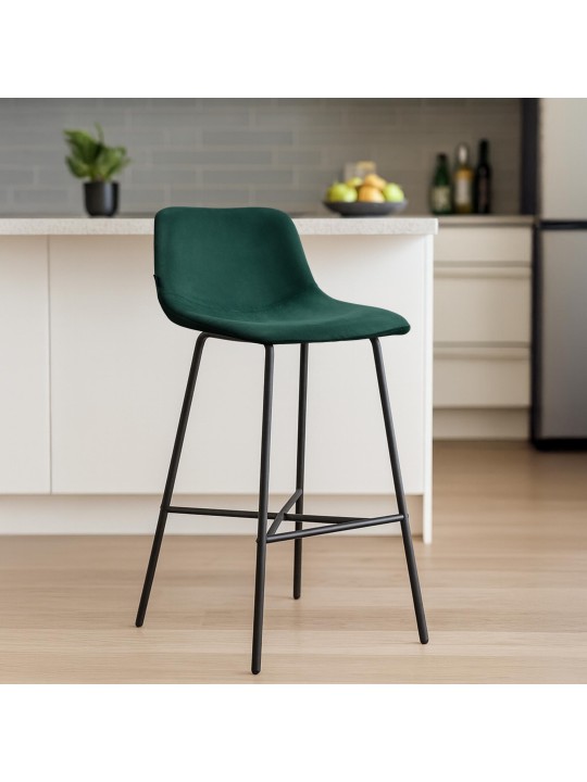 Tabouret de bar Altona velours, vert