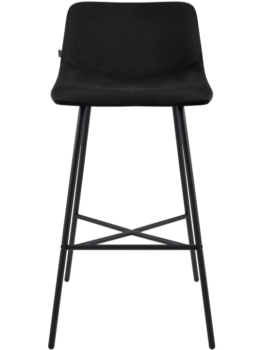 Tabouret de bar Altona velours, noir