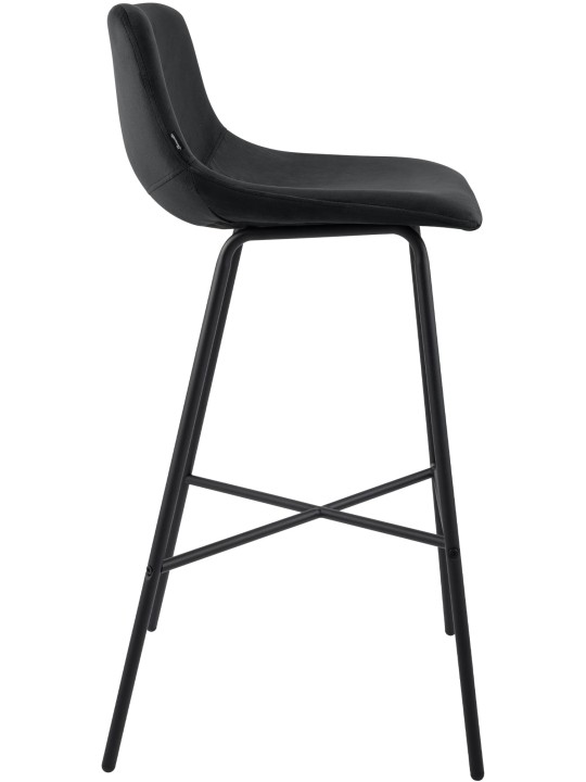 Tabouret de bar Altona velours, noir