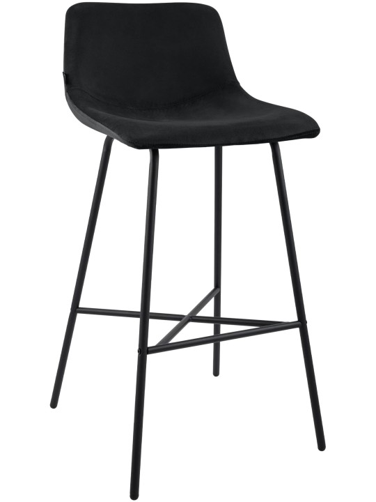 Tabouret de bar Altona velours, noir