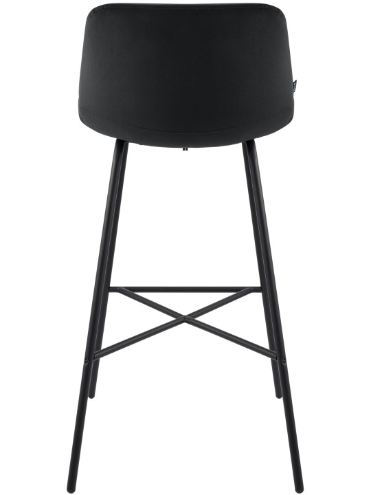 Tabouret de bar Altona velours, noir