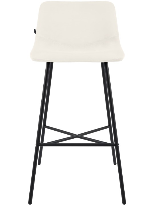 Tabouret de bar Altona velours, crème