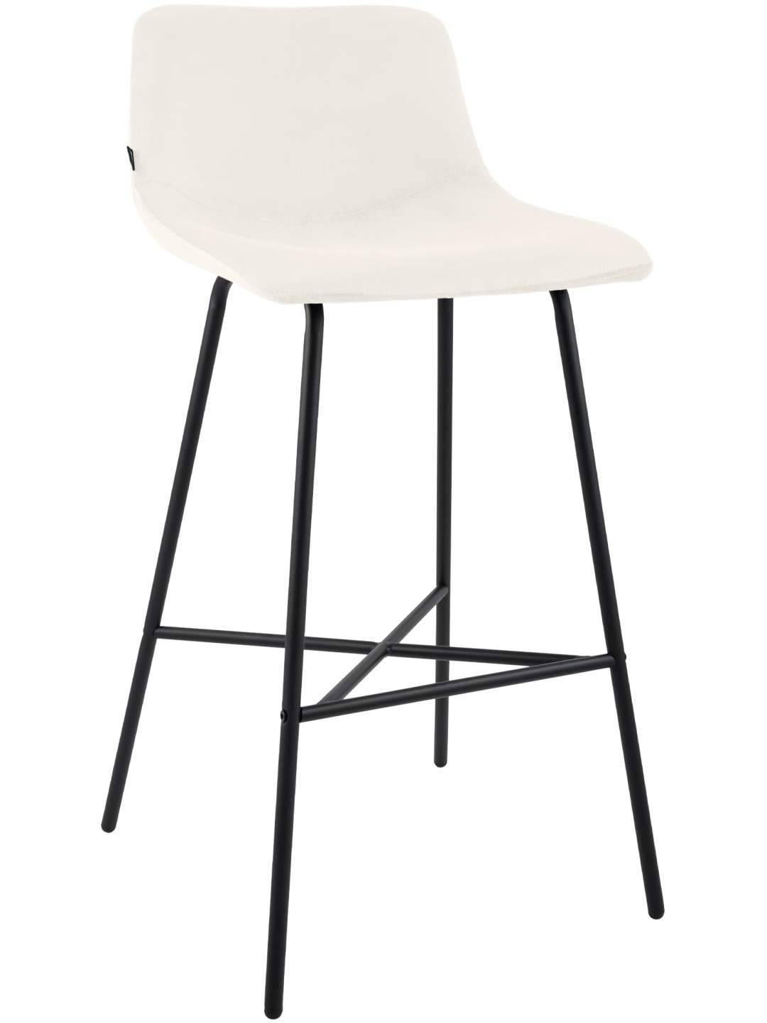 Tabouret de bar Altona velours, crème