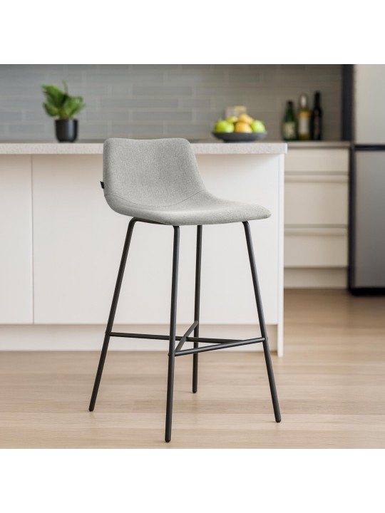 Tabouret de bar Altona tissu, gris