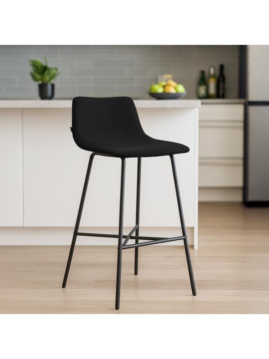 Tabouret de bar Altona tissu, noir Tabouret de bar Altona tissu, noir