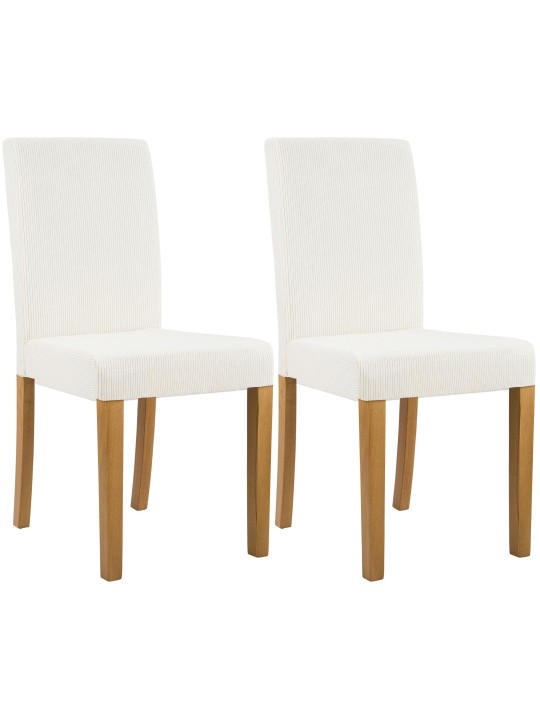 Lot de 2 chaises de salle à manger Ina Cord antique clair, crème