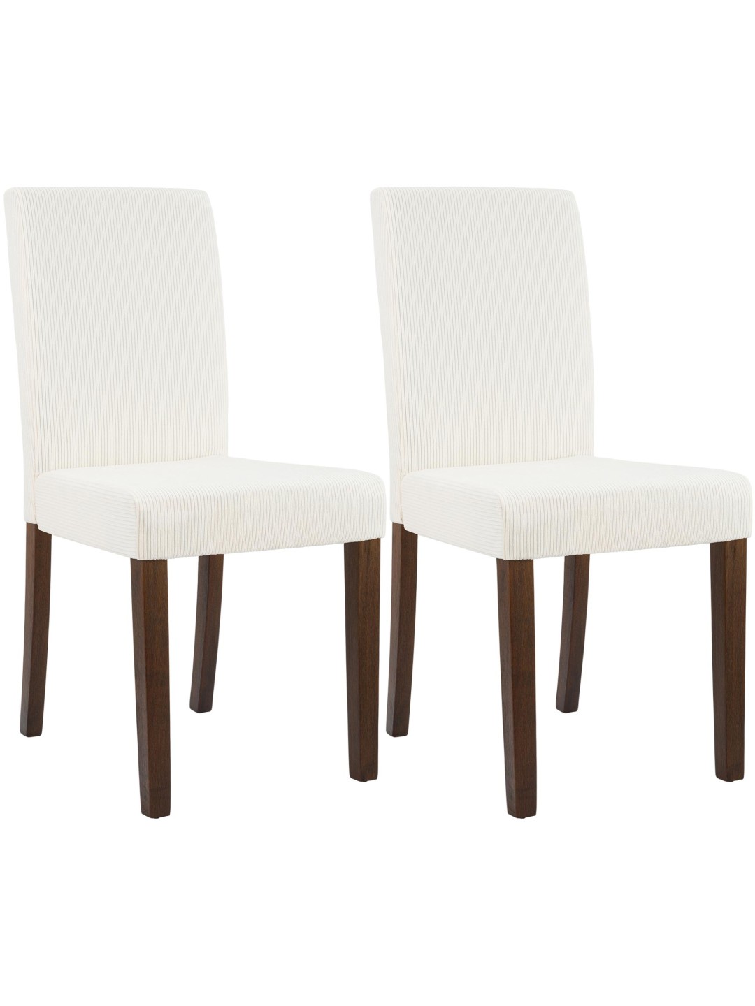 Lot de 2 chaises de salle à manger Ina Cord antique foncé, crème
