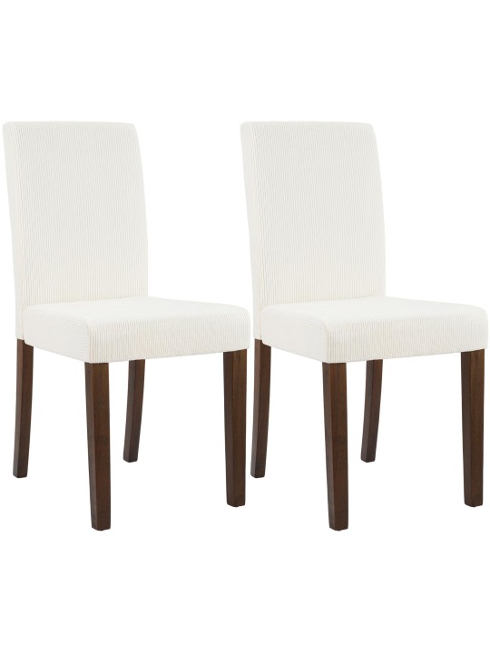 Lot de 2 chaises de salle à manger Ina Cord antique foncé, crème