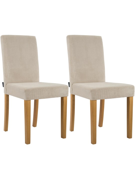 Lot de 2 chaises de salle à manger Ina Cord antique clair, brun clair